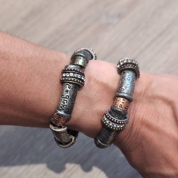 Jewelry - Silver and Copper Tone Beaded Friendship Bracelet Set